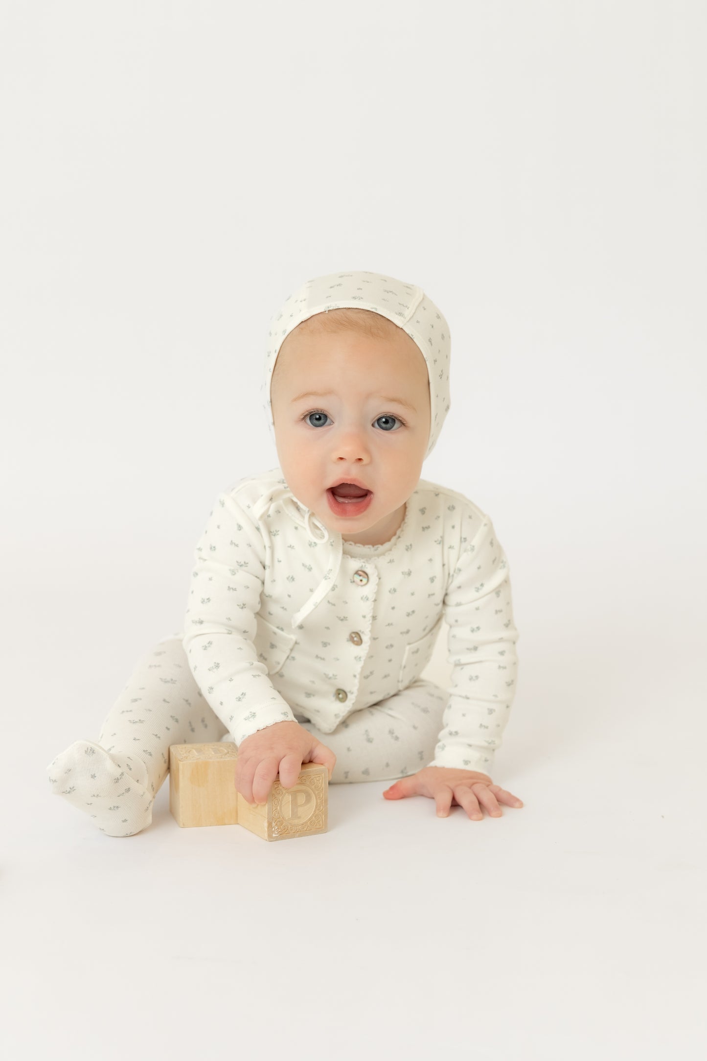Footie Set with Cardigan Floral Print