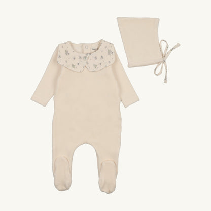 Floret Footie/Bonnet-Cream Puff Boys