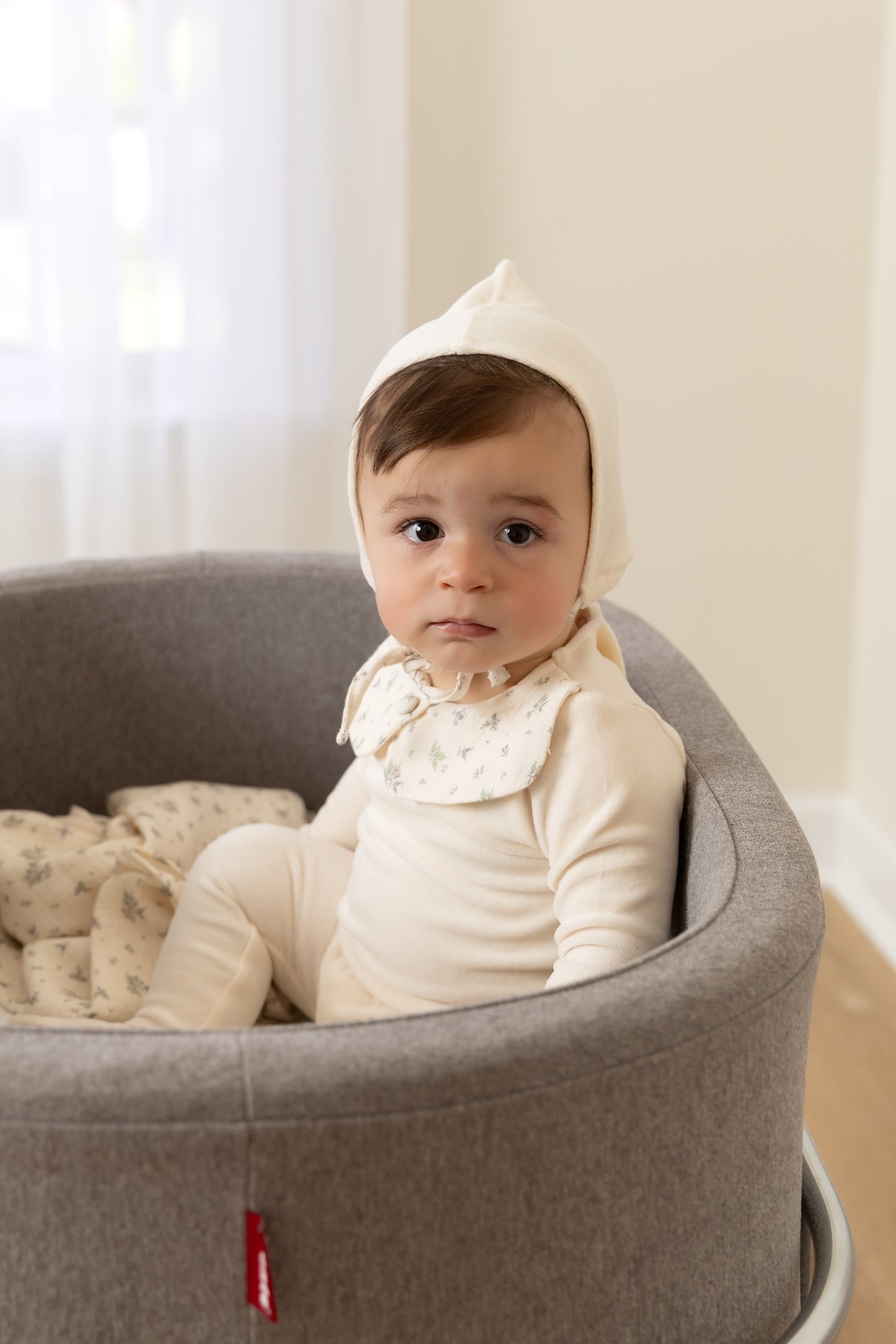 Floret Footie/Bonnet-Cream Puff Boys