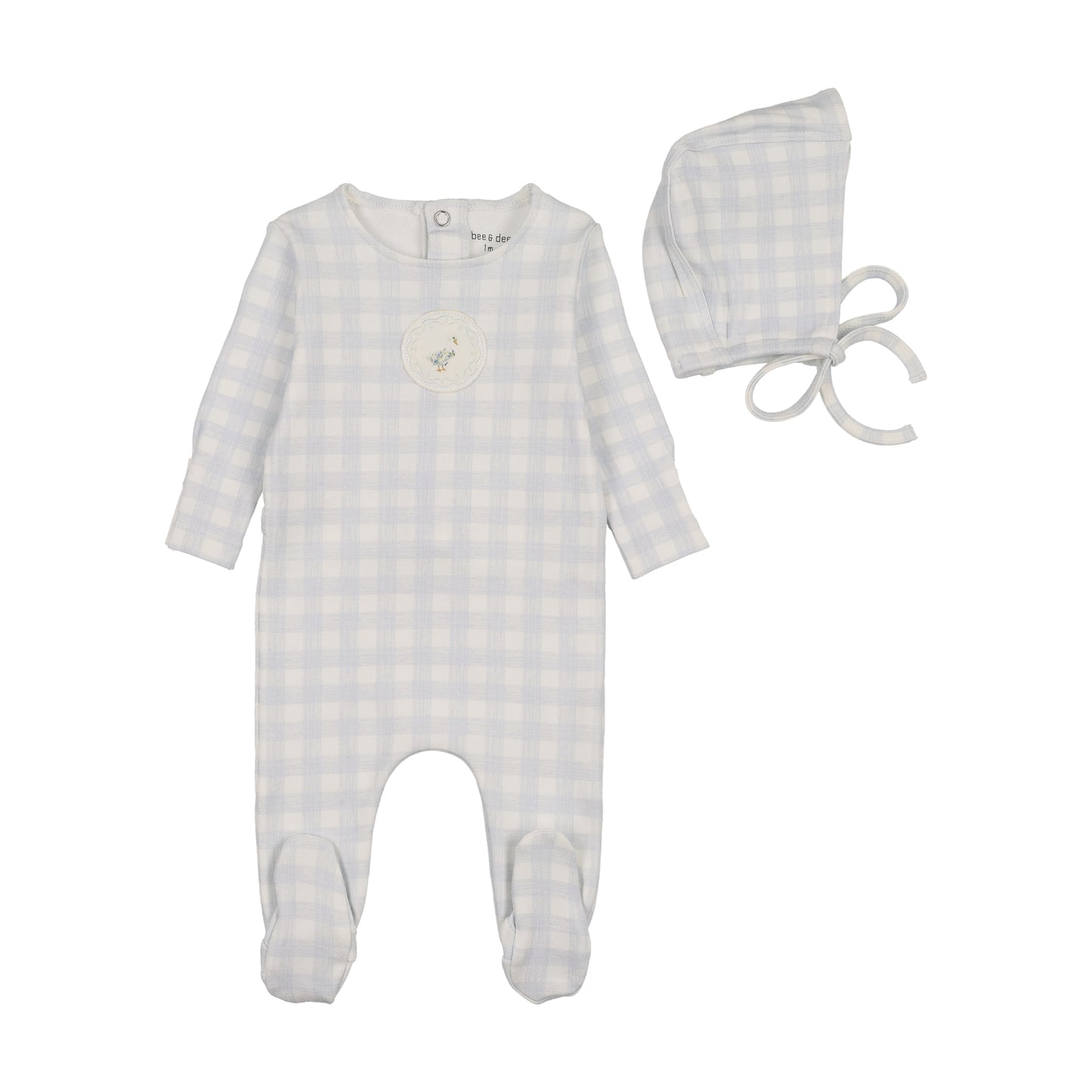 Footie Set Goose on Plaid