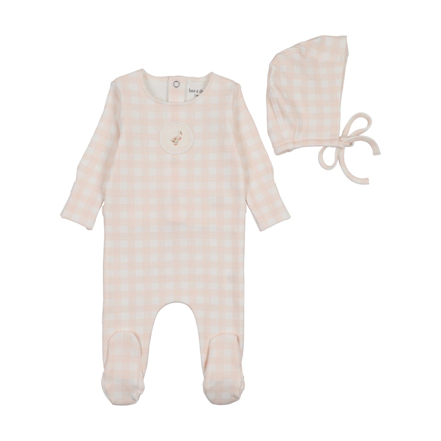 Layette Set Goose on Plaid
