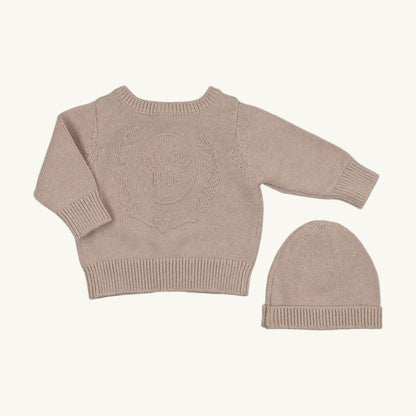 Embossed Knit Cardigan Taupe