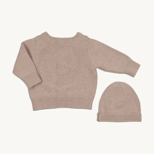 Embossed Knit Cardigan Taupe