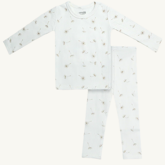 Ribbed Set and Hat Wildflower Ivory