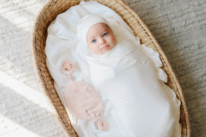 Modal Jersey Scalloped Swaddle with Beanie