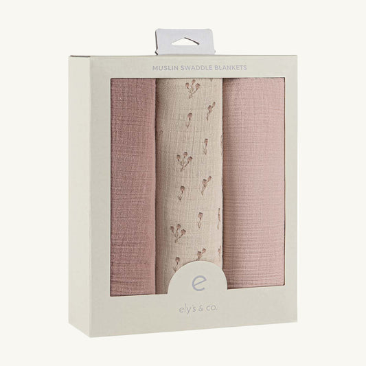 3 Pack Muslin Swaddle - Bluebell - Lavender