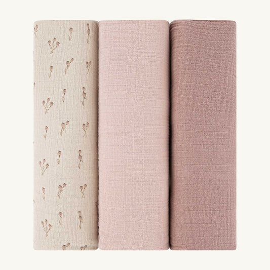 3 Pack Muslin Swaddle - Bluebell - Lavender