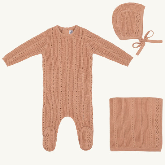 Pointelle Knit Set Rose Pink