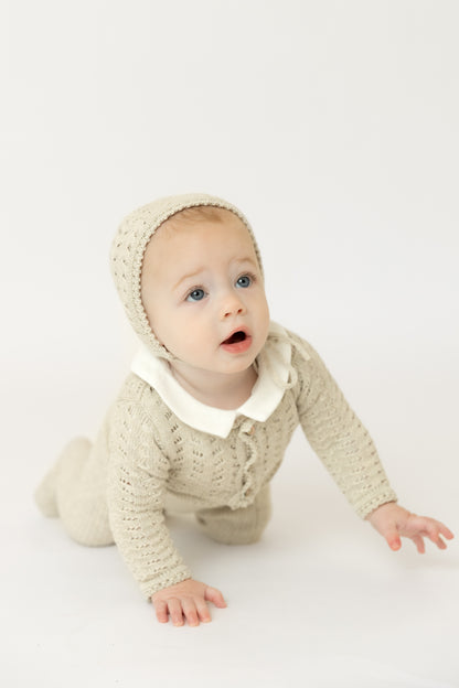 Cardigan Set Knit Ensemble Wrap with Hat