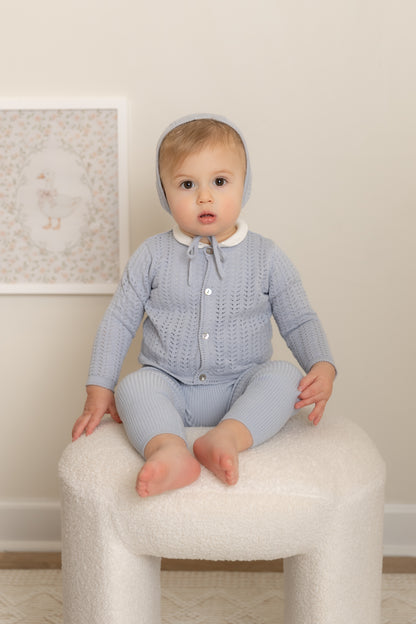 Cardigan Set Knit Ensemble Wrap with Hat