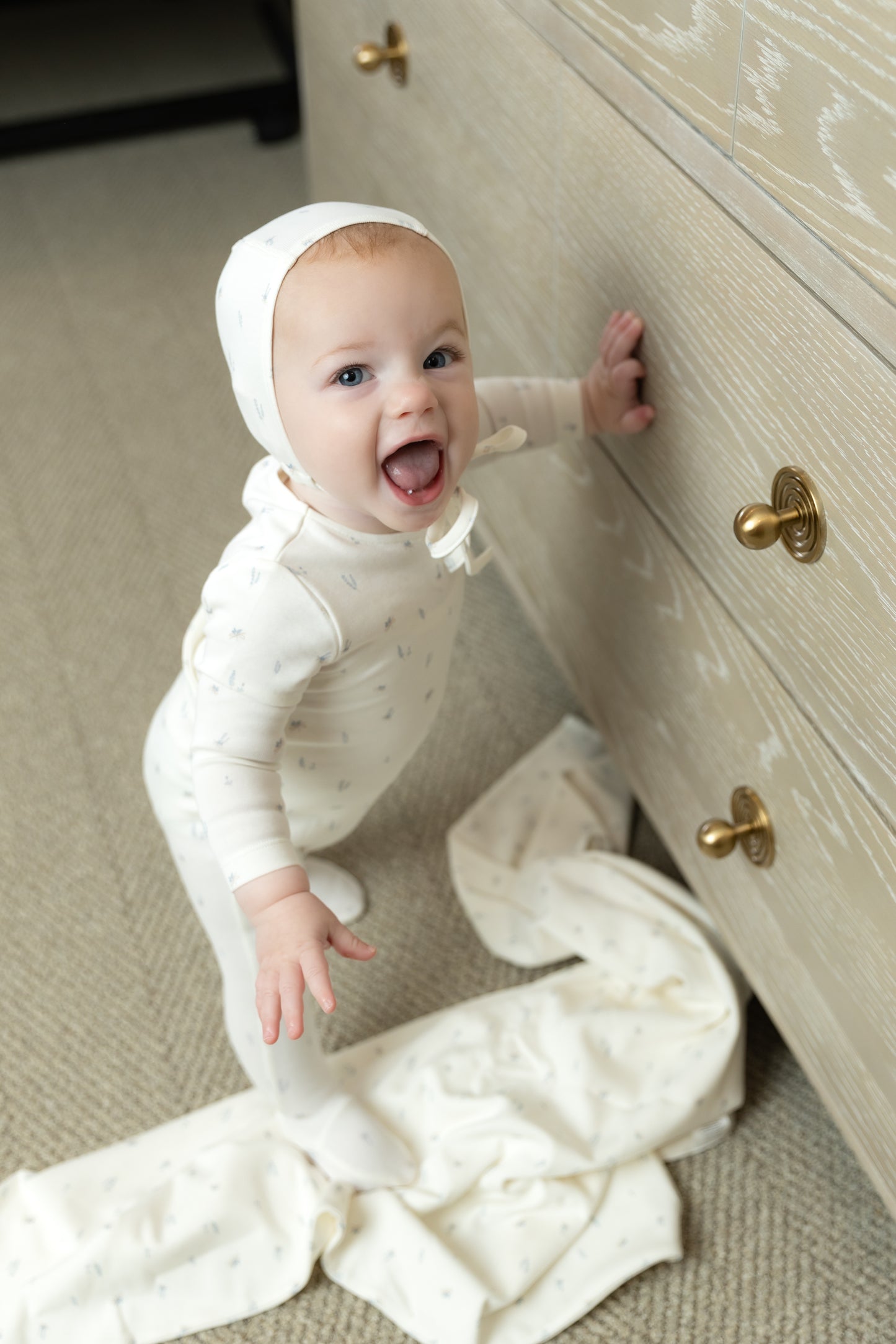Little Bundles Footie/Bonnet-Ivory Boys