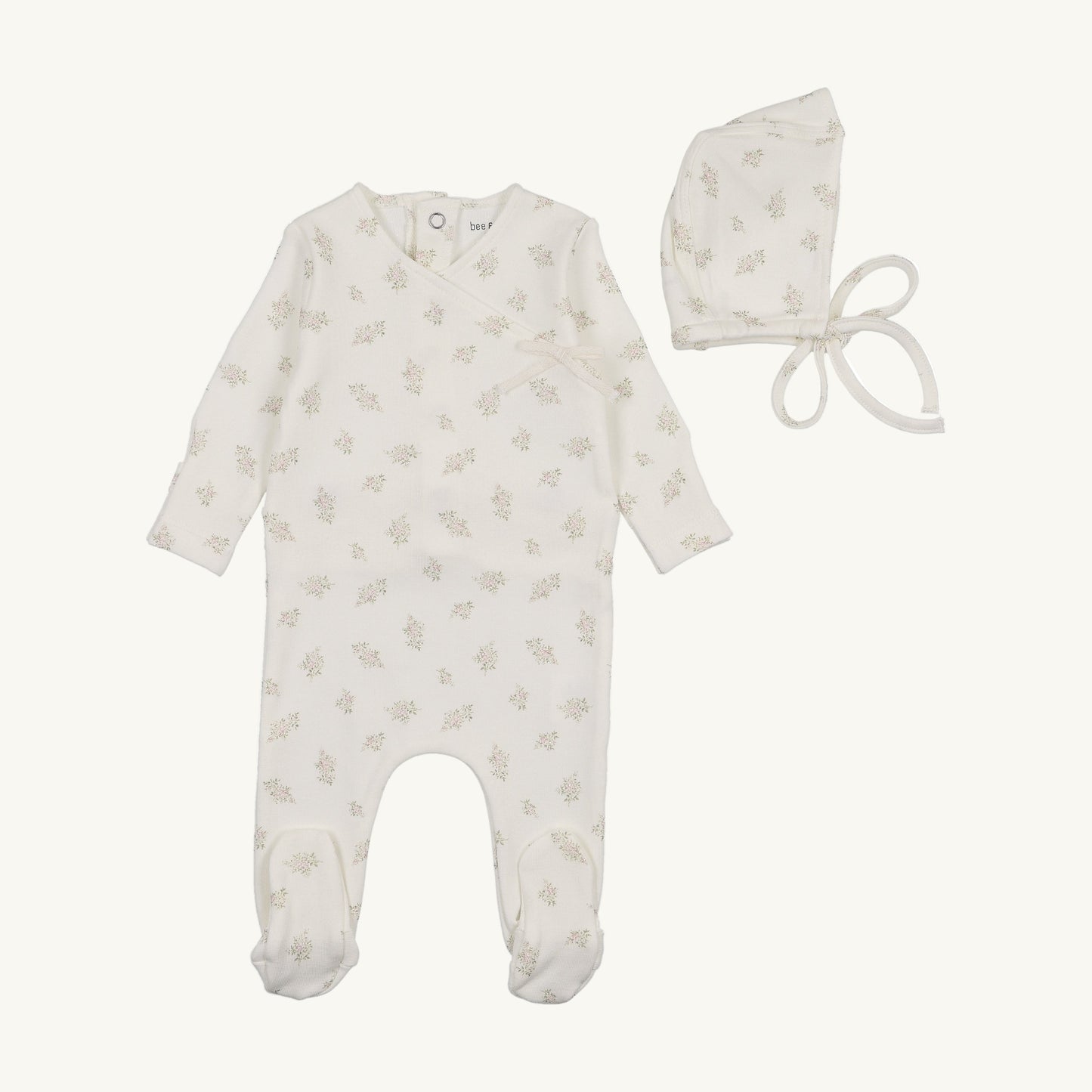 Little Bundles Footie/Bonnet-Ivory Girls