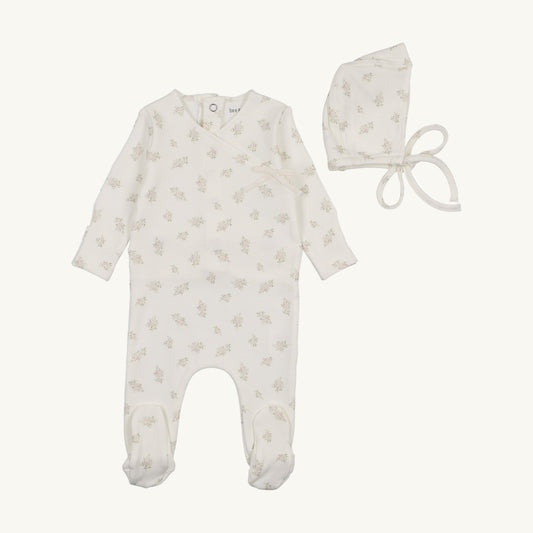 Little Bundles Footie/Bonnet-Ivory Girls