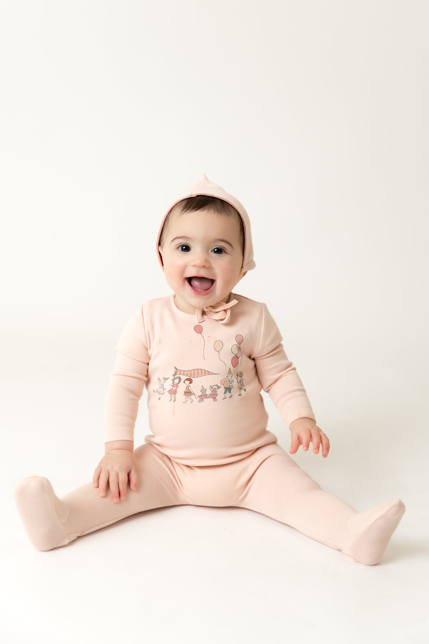 Little Tot Parade Footie/Bonnet-Coral Pink