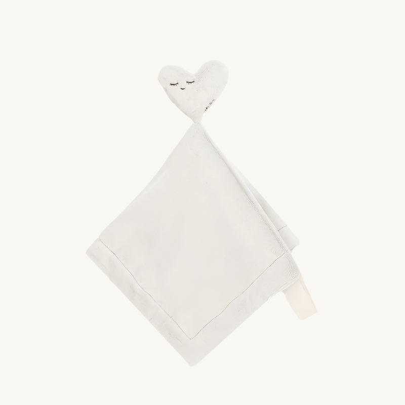Heart Cream Lovey With Paci/Stroller String