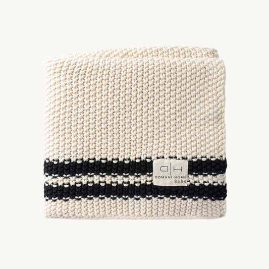 Marici Black Striped Baby Blanket