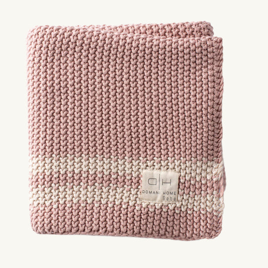 Marici Pink Shell Striped Baby Blanket