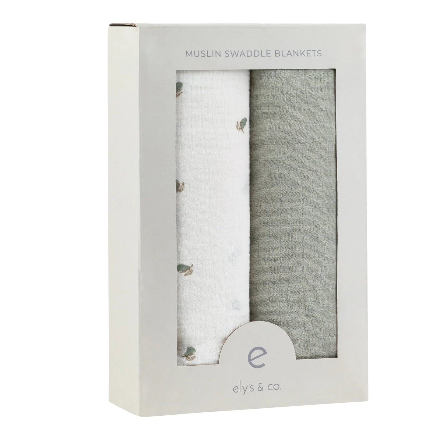 2 Pack Muslin Swaddles - Sage pear and sage solid