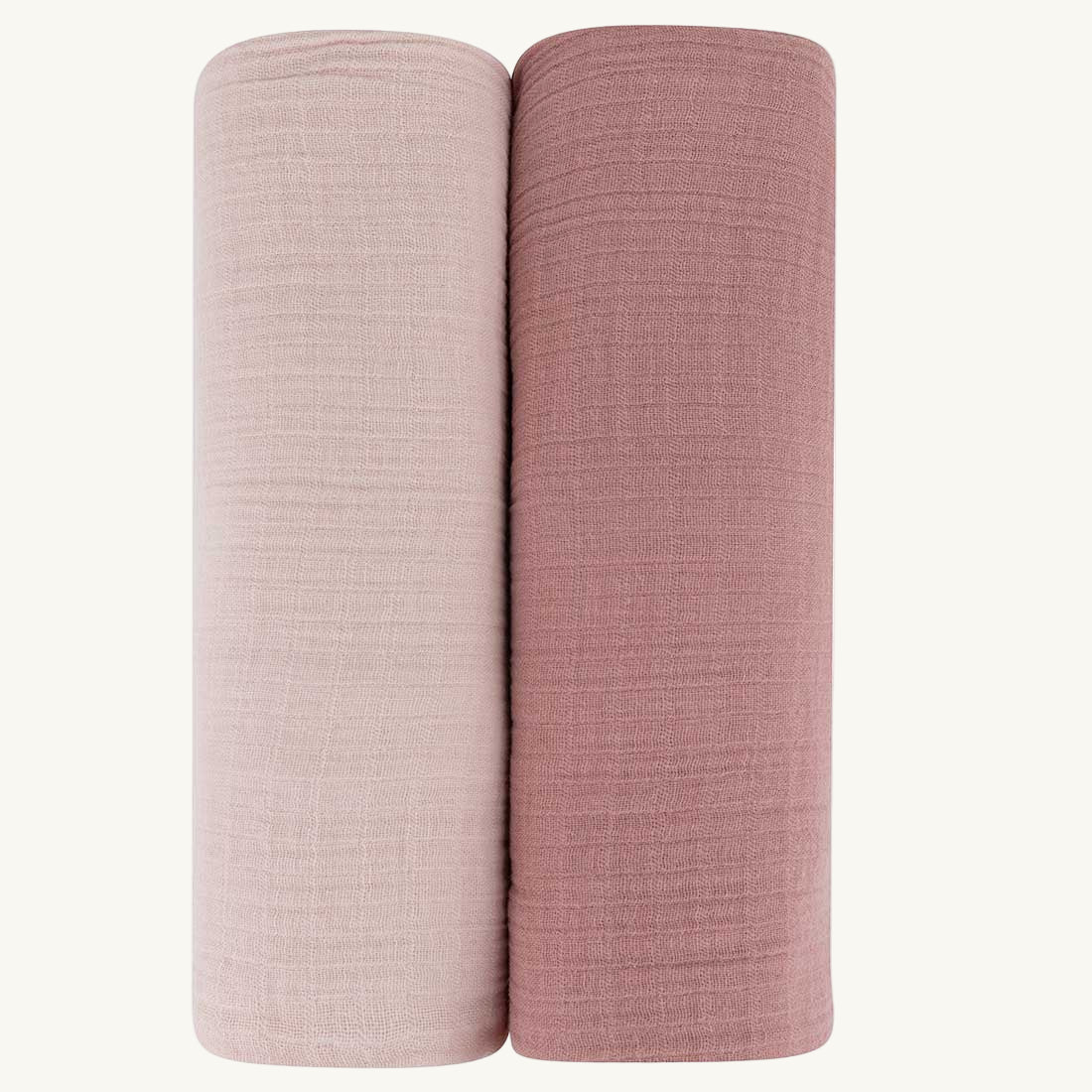 2 Pack - Pink Muslin Cranberry and Dusty Pink