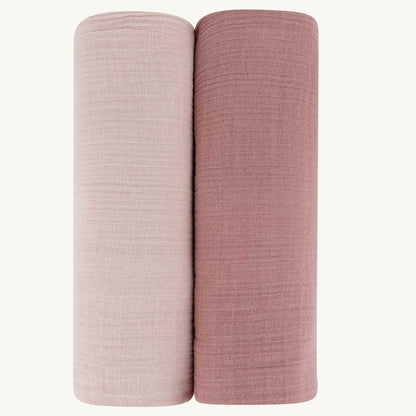 2 Pack - Pink Muslin Cranberry and Dusty Pink