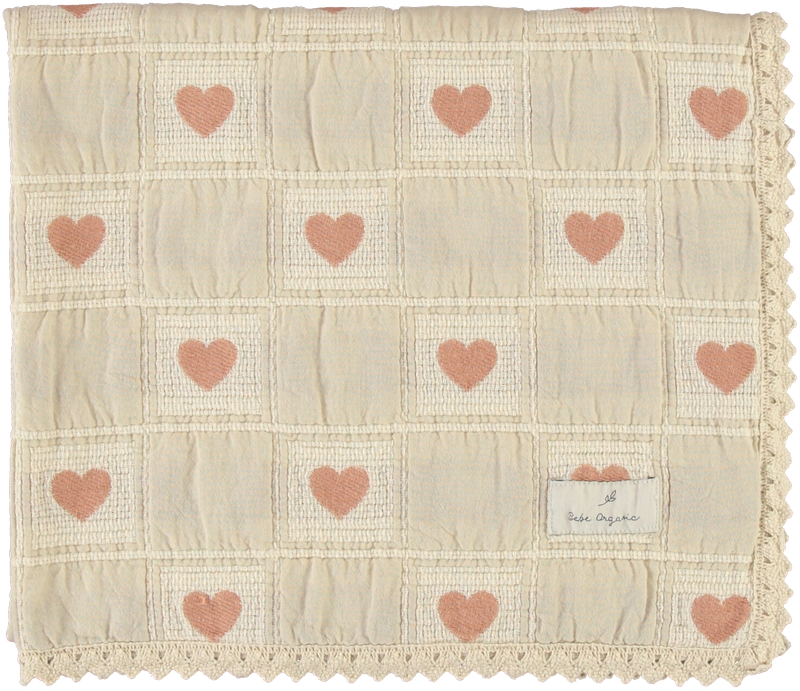 Heart Blanket Mauve Patchwork