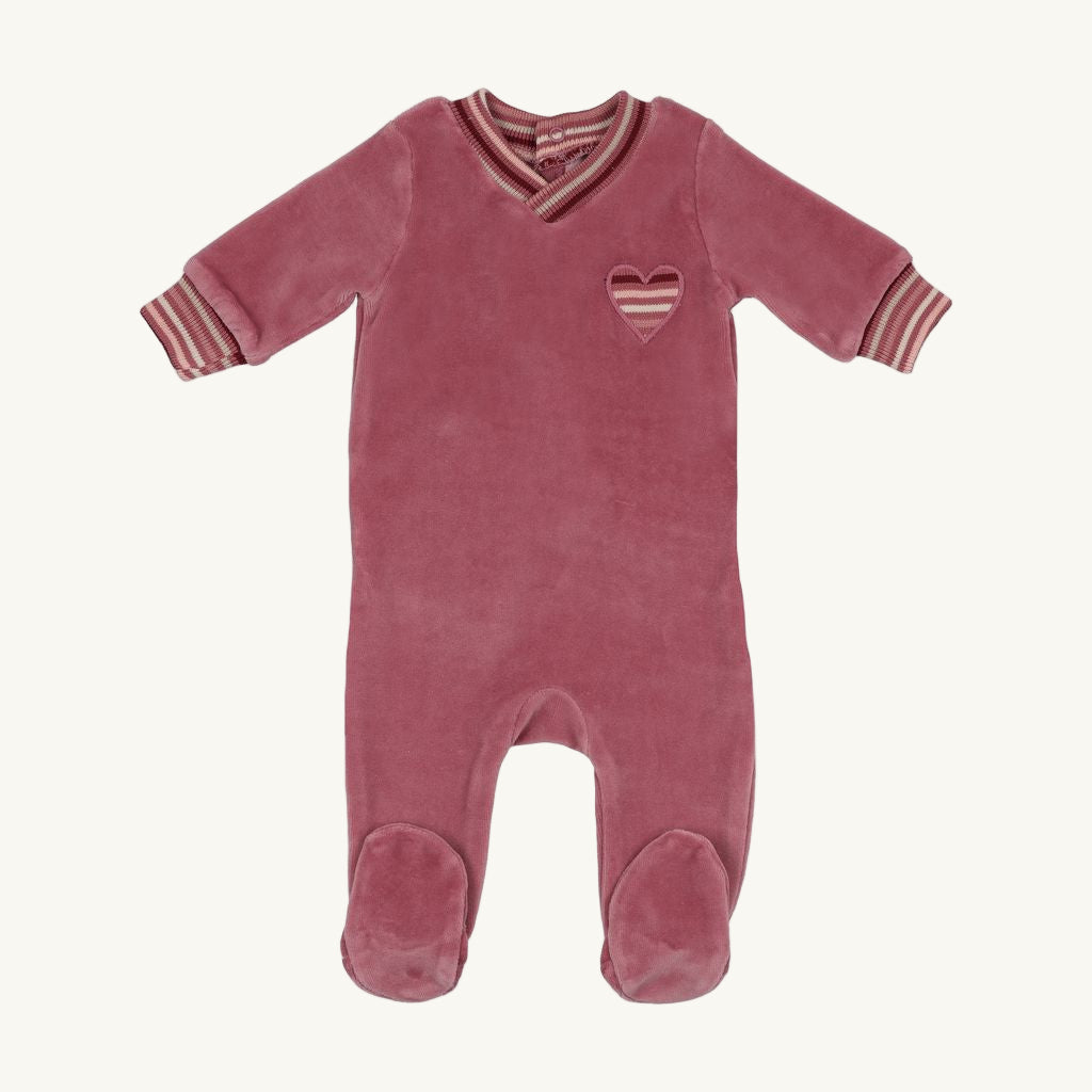 Striped Heart Footie