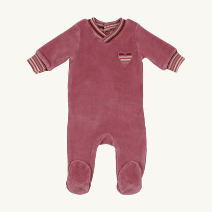 Striped Heart Footie