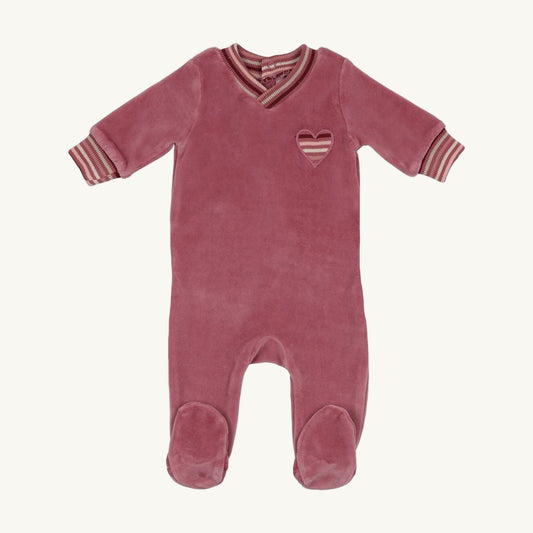 Striped Heart Footie