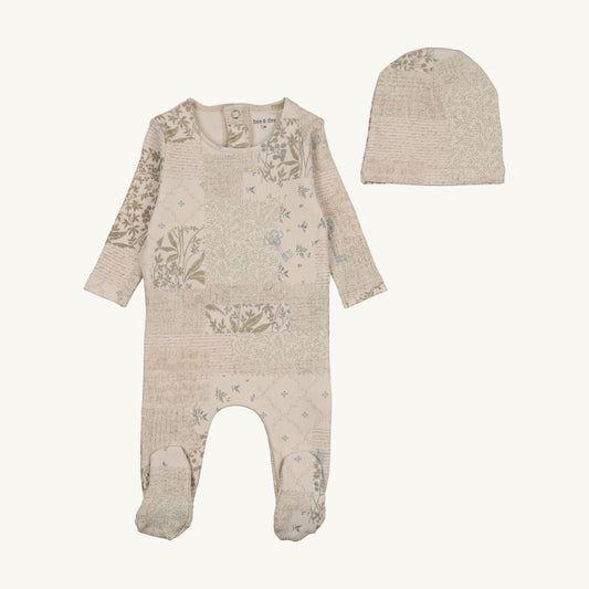 Organic Paper Print Footie/Beanie-Boys Print