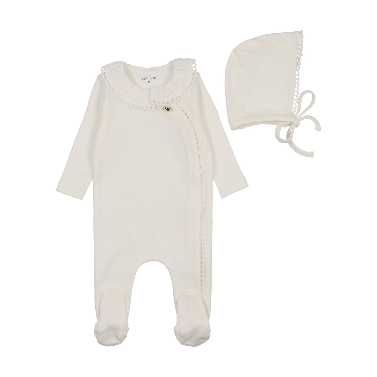 Layette Set Pleated Collar Wrap