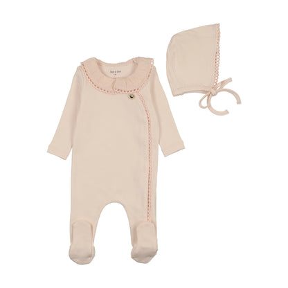 Layette Set Pleated Collar Wrap