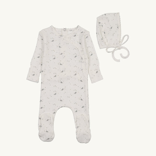 Pretty Petals Footie/Bonnet-Ivory Boys