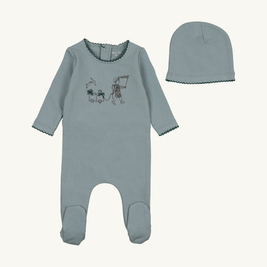 Promenade Footie/Beanie-Blue Fog