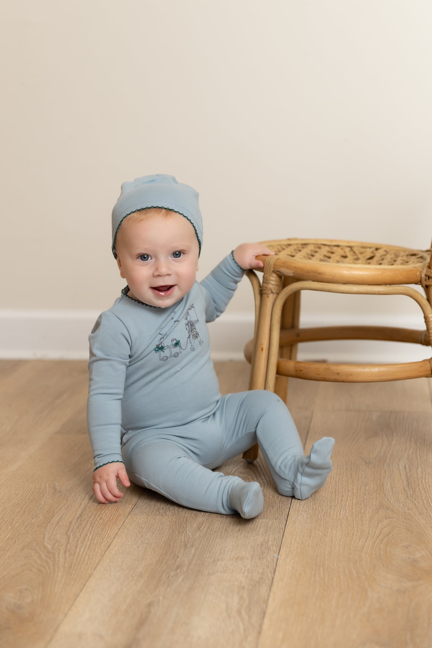 Promenade Footie/Beanie-Blue Fog