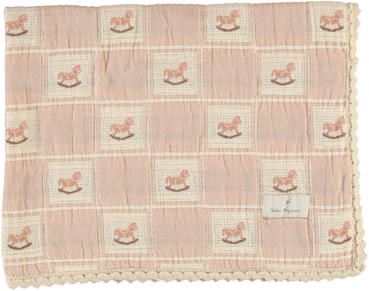 Rocking Horse Blanket Mauve Patchwork