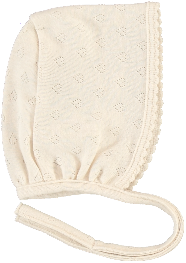 Bebe Heart Bonnet Natural Heart