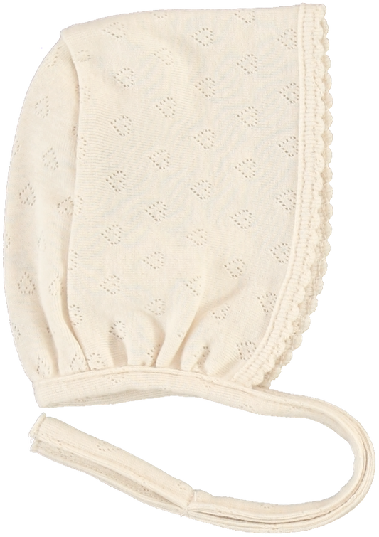 Bebe Heart Bonnet Natural Heart