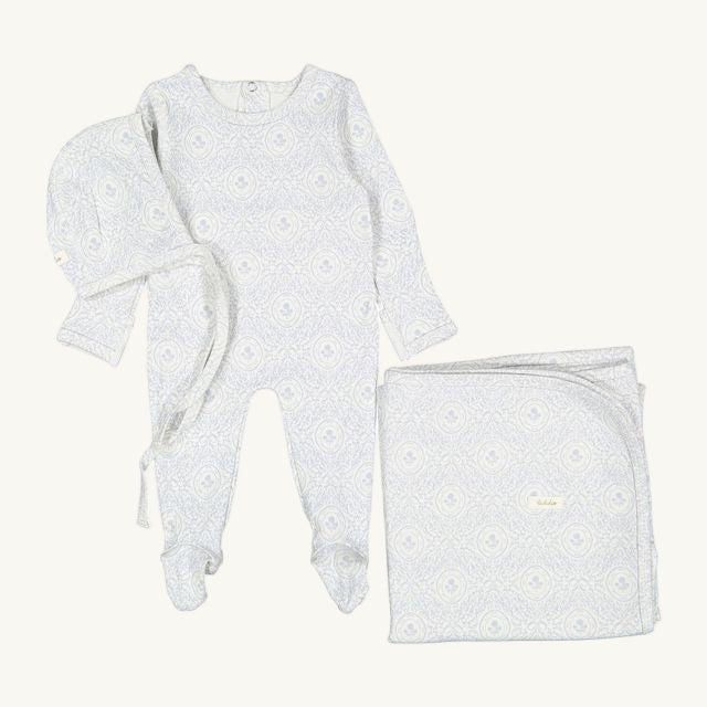 Sky Damask Layette Set