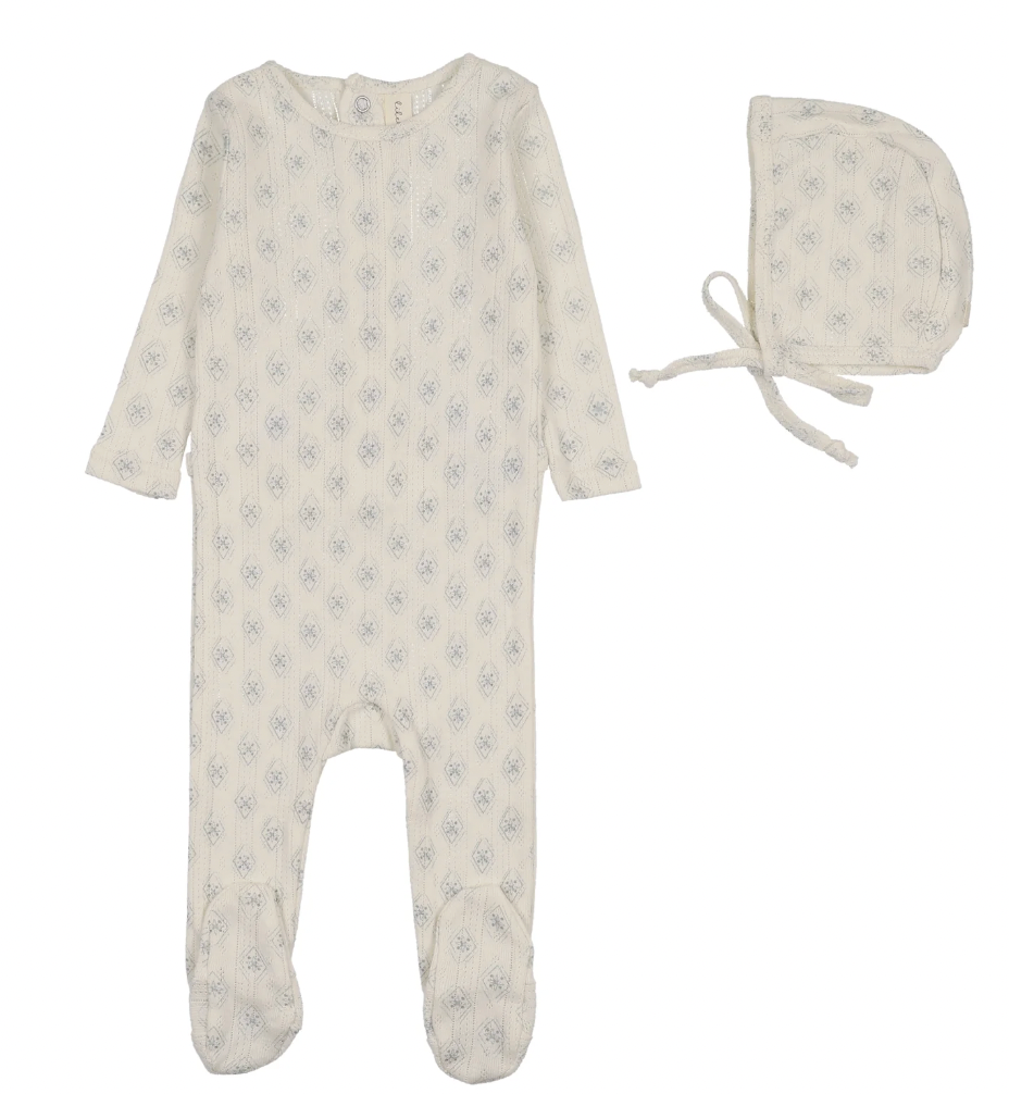 Footie Set Geo Floral Print