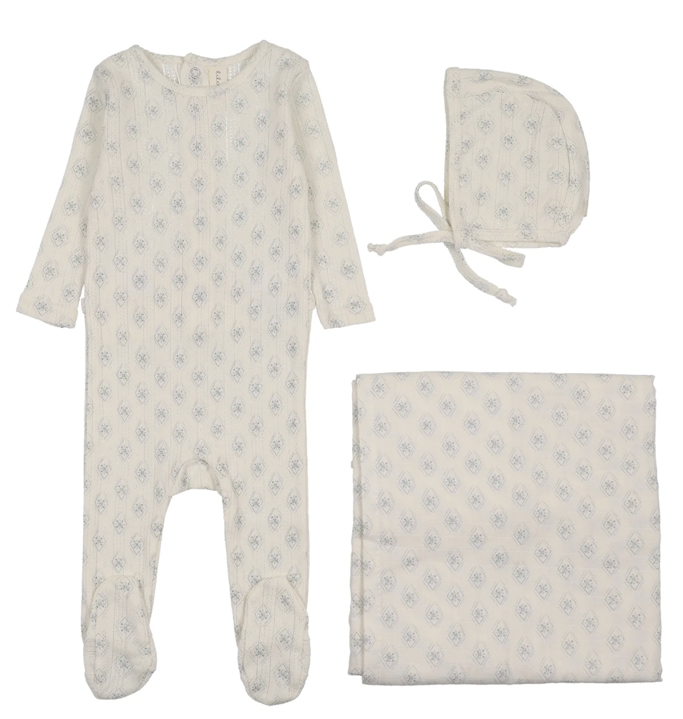 Layette Set Geo Floral Print