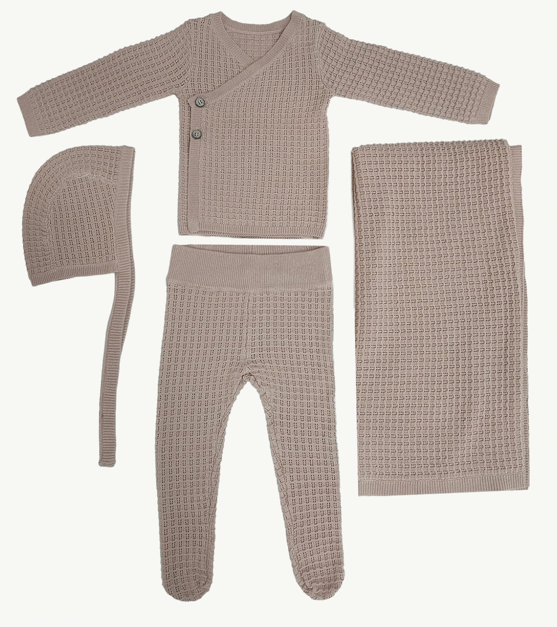 Layette Set Textured Wrap Knit 4pc