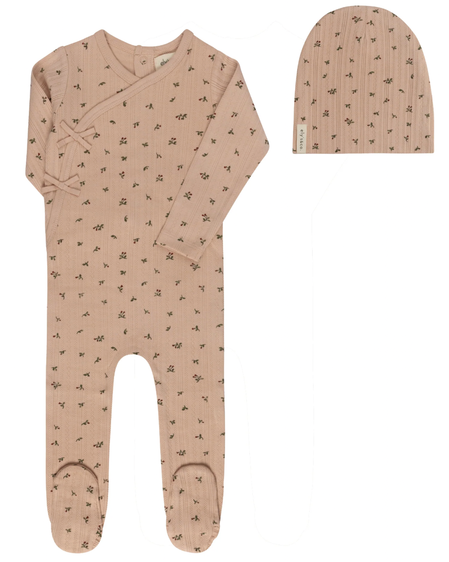 Footie Set Floral Pointelle