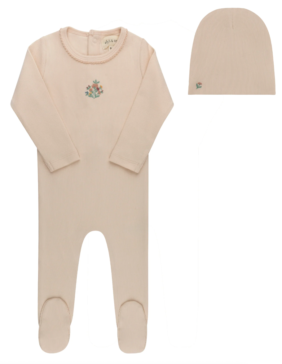 Footie Set Ribbed Floral