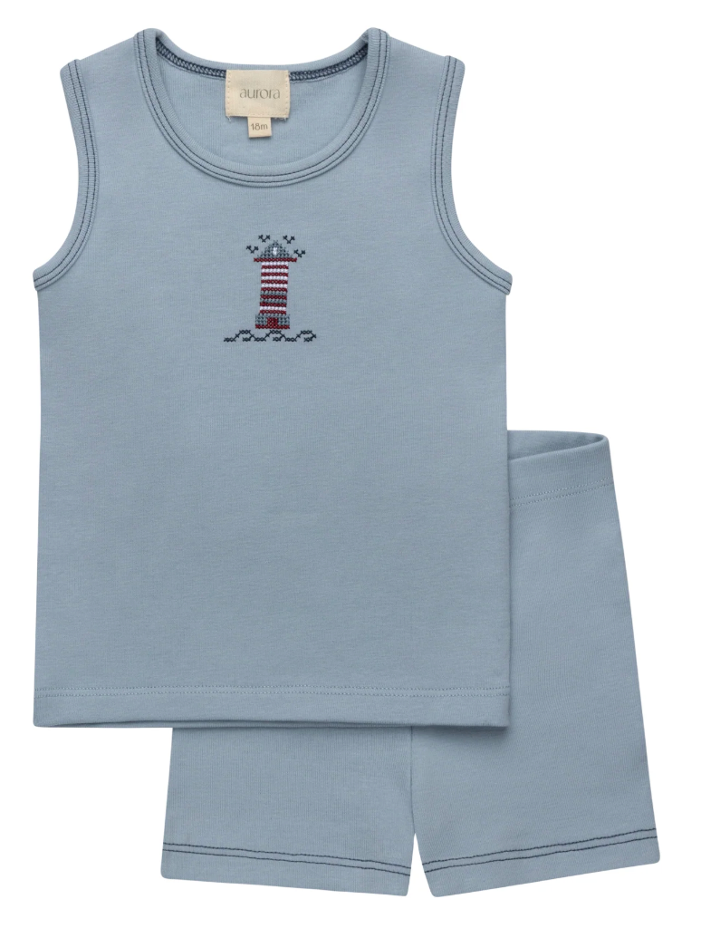 Outfit Set Cotton Crossstich Lighthouse