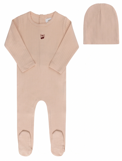 Footie Set Pointelle Bow Print