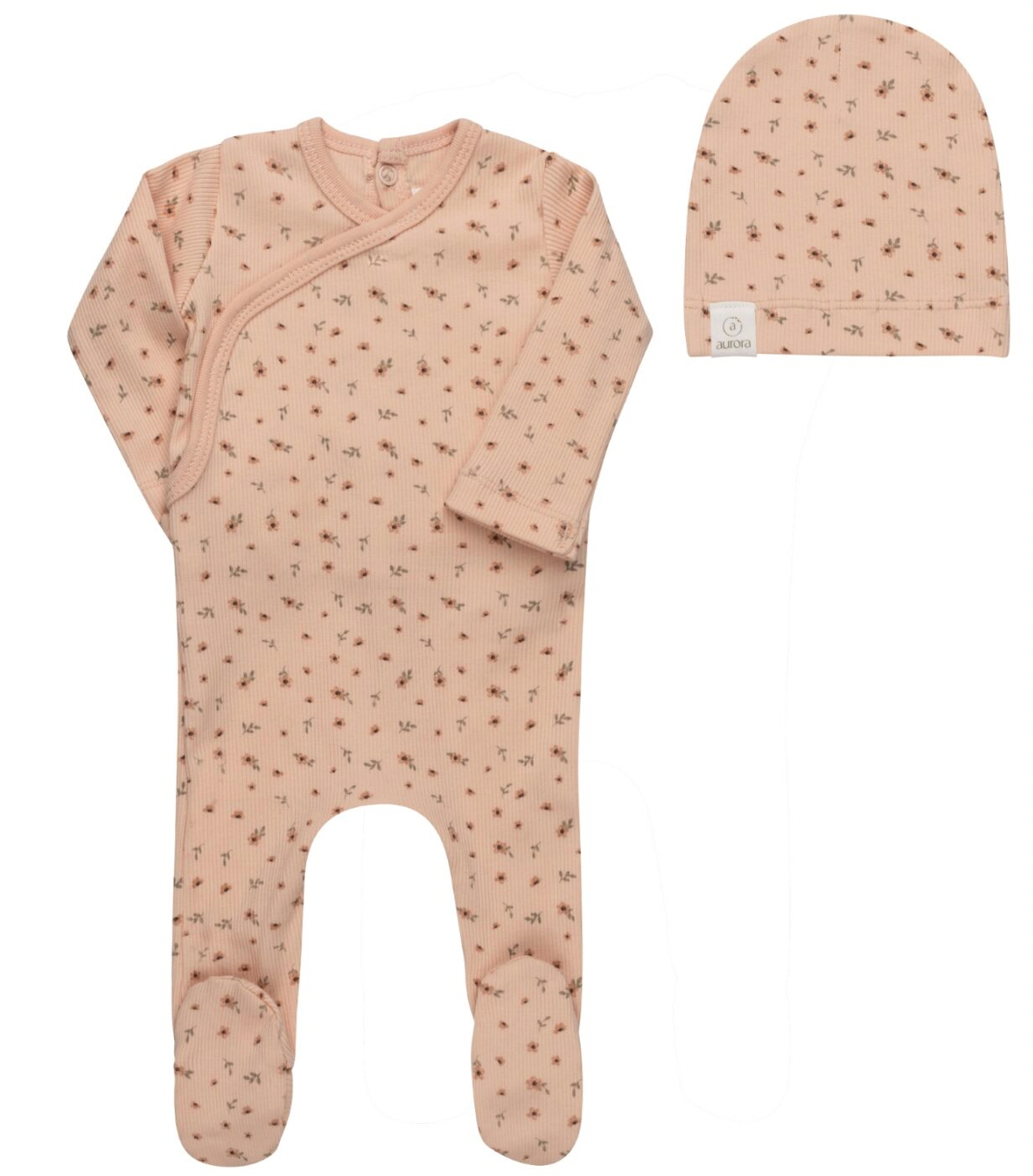 Footie Set Floral Rib