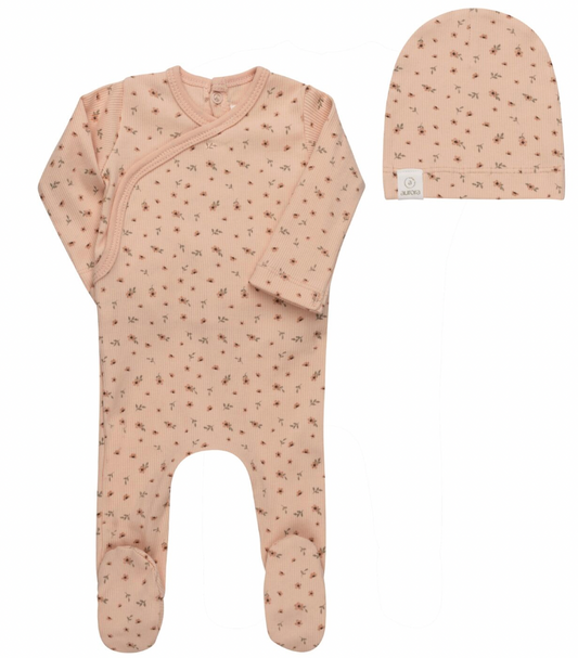 Footie Set Floral Rib