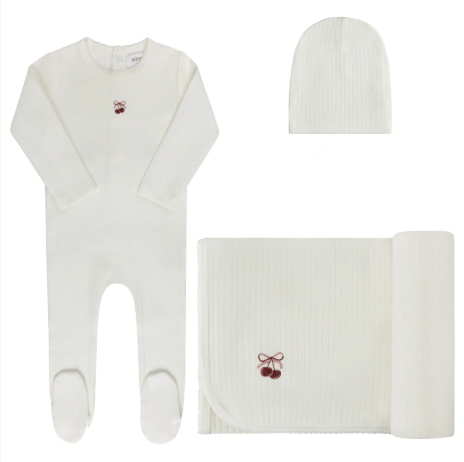 Layette Set Pointelle Bow Print