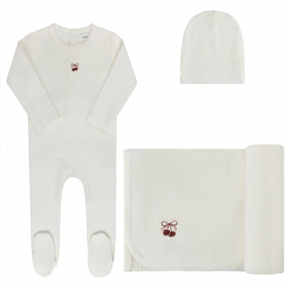 Layette Set Pointelle Bow Print