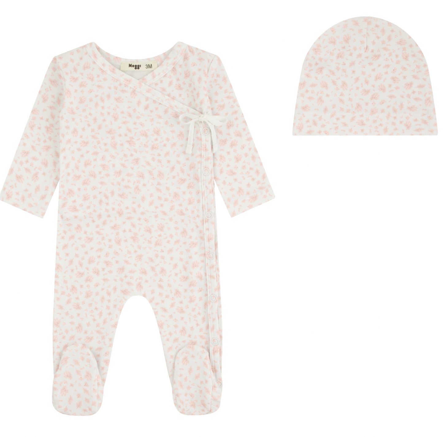 Footie Set Floral Printed Wrap